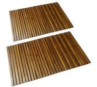 Vidaxl Tapis De Bain 2 Pcs Acacia 80x50 Cm