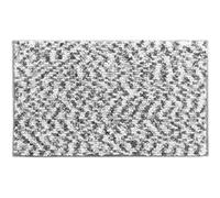 Douceur d'Intérieur, Tapis de Bain (45 x 75 cm) Friza Blanc/Anthracite, Microfibre Tricolore