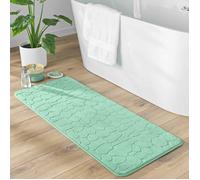 Douceur d'Intérieur Tapis de bain Ricochet 50 x 120 cm Microfibre unie relief Tilleul