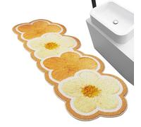 Tapis de bain à motif floral, tapis antidérapant, grand tapis absorbant avec matériau lavable, plate-forme de cuisson au design compact, tapis de salle de bain doux et confortable, tapis de sol pour