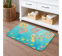 Tapis de bain à séchage rapide, motif de mer coloré, absorbant, antidérapant, lavable en flanelle, décoration de salle de bain 50,8 x 81,3 cm