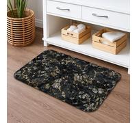 Tapis de bain à séchage rapide, texture moderne et élégante, absorbant, antidérapant, en flanelle, lavable toute l'année, pour salle de bains, toilettes, toilettes, décoration, 40,6 x 61 cm