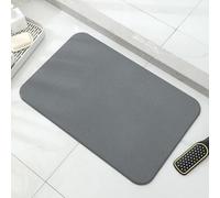 Tapis de Bain Absorbant Baitang en Pierre, Tapis de Bain en diatomite Naturelle antidérapante, Gris Foncé, 39 x 60 cm