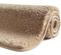 Tapis de bain antidérapant 120 cm x 70 cm Lavable en machine Doux Absorbant Moelleux Microfibre Beige crème Réutilisable