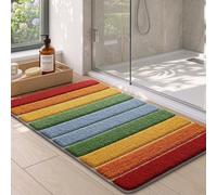 Tapis de bain antidérapant, 50 x 80 cm, doux, absorbant, lavable, rectangulaire