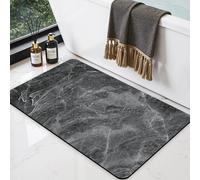 Tapis de bain antidérapant, 60 x 90 cm, anthracite. Très absorbant, à séchage rapide, lavable