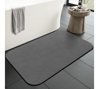 Tapis de bain antidérapant, absorbant, à séchage rapide, de couleur gris foncé, dimensions 50 x 80 cm