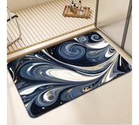 Tapis de Bain Antiderapant Absorbant Séchage Rapide, Tapis de Douche Antidérapant Lavable, Facile à Nettoyer Doux Bath Mat pour Baignoire Sortie de Douche Portes de Salle de Bain Marble 70x140cm 7-880
