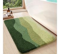 Tapis de bain antidérapant, doux, absorbant et lavable, idéal pour la salle de bain, la douche et la baignoire. Motifs de forêt. Dimensions : 60 x 90 cm