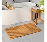 Tapis de bain antidérapant en bois VidaXL Uni Marron 100 x 60 cm