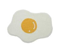 Tapis de bain antidérapant extra doux, absorbant, en microfibre à poils longs, lavable, tapis de bain peluche forme d'œuf au plat