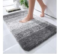 Tapis de Bain Antiderapant,Extra Doux Tapis Salle Bain,50 x 75 cm,Gris