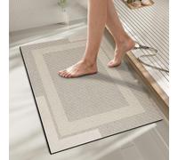 Tapis de bain antidérapant, extra-fin, facile d'entretien, à séchage rapide, couleur beige, dimensions 50 x 80 cm