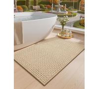 Tapis de bain antidérapant, lavable, à séchage rapide, absorbant et doux – Pour la salle de bain – Couleur kaki, 60 x 90 cm