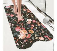 Tapis de bain antidérapant, motif floral vintage, 100 x 40 cm, en PVC