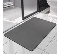 Tapis de bain antidérapant, super absorbant, à séchage rapide, couleur gris foncé, dimensions 60x90 cm