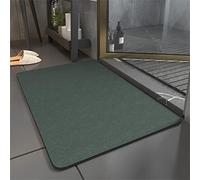Tapis de Bain AntidéRapant, Tapis Salle de Bain Absorbant, Tapis de Douche Tapis de Salle de Bain Tapis Diatomite, Lavable Tapis de Bain SéChage Rapide, Coussinets Tapis D'EntréE Vert pur, 90x120cm