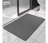 Tapis de bain, antidérapant, ultra-absorbant, séchage rapide, absorbant, tapis de douche pour la douche, la baignoire et la salle de bains (gris foncé, 43 x 80 cm)