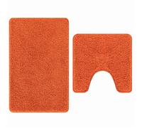 Set de 2 tapis de bain vidaXL Orange Polypropylène Antidérapant