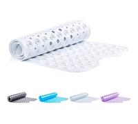 Tapis de Bain, Baignoire, Douche - Antidérapant Avec Ventouse, Anti-Moisissure,L|Blanche,100x40cm|