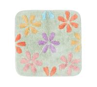 HOMESCAPES Tapis de Bain carré antidérapant à Fleurs en 100% Coton, 50 x 50 cm