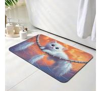 Tapis de Bain Chat, Tapis de Douche Antidérapant 30 x 40 cm, Séchage Rapide, Absorbant l'eau, Anti Odeur, Facile à Nettoyer, pour Salle de Bain, Paillasson, Chambre et Salon, Attrape-rêves O-5231