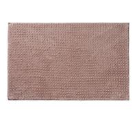 Tapis de bain chenille 50x80 en polyester uni rose 50x80cm