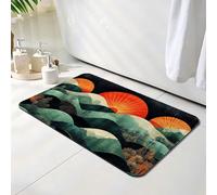 Tapis de Bain Coucher de soleil, Tapis de Douche Antidérapant 40 x 50 cm, Séchage Rapide, Absorbant l'eau, Anti Odeur, Facile à Nettoyer, pour Douche, Salle de Bain, Chambre et Salon, Paysage O-8320