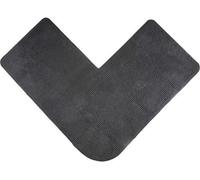 Tapis de bain d'angle pour la douche en chenille avec face inférieure antidérapante (en forme de L, 50 x 50 cm, anthracite)