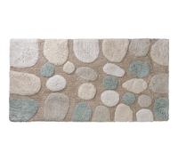 Tapis de bain déco en coton tufté galet 50x80cm