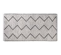Tapis de Bain déco en Polycoton Blanc 60x120cm