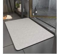 Tapis de Bain Diatomite 50×80 cm - Beige - Surface en Diatomite & Dos Antidérapant en Caoutchouc - Ultra Absorbant & Séchage Rapide