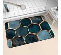 Tapis de Bain Diatomite 70x140cm Grand Tapis de Douche Antidérapant, Super Absorbant, Lavable en Machine, Séchage Rapide, Bath Mat Rug pour Salle de Bain Décoration, Douche, Sol, WC Cyan 16-930