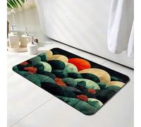 Tapis de Bain Diatomite Antidérapant 30 x 50 cm, Tapis de Douche Super Absorbant, Coucher de soleil Diatomites Stone Bath Mat, Lavable, Séchage Rapide, pour Douche, Baignoire, Salon, Paysage O-8382