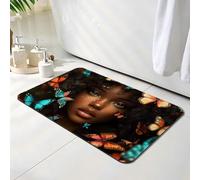 Tapis de Bain Diatomite Antidérapant 30 x 50 cm, Tapis de Douche Super Absorbant, Papillon Diatomites Stone Bath Mat, Lavable, Séchage Rapide, pour Douche, Baignoire, Salle à Réception, Fille O-8616
