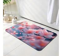 Tapis de Bain Diatomite Antidérapant 40 x 60 cm, Tapis de Douche Super Absorbant, Papillon Diatomites Stone Bath Mat, Lavable, Séchage Rapide, pour Douche, Baignoire, Salle à Réception, Fleur O-8645