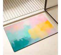 Tapis de Bain Diatomite Antidérapant 70 x 120 cm, Coloré Diatomites Stone Bath Mat, Tapis de Douche Super Absorbant, Lavable, Séchage Rapide, pour Douche, Baignoire, Salle à Réception, Résumé D-8424