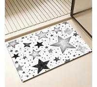 Tapis de Bain Diatomite Antidérapant 70 x 120 cm, Gris Diatomites Stone Bath Mat, Tapis de Douche Super Absorbant, Lavable, Séchage Rapide, pour Douche, Baignoire, Salle à Réception, étoile D-8460