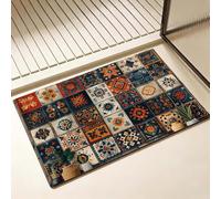 Tapis de Bain Diatomite Antidérapant 70 x 120 cm, Rétro Diatomites Stone Bath Mat, Tapis de Douche Super Absorbant, Lavable, Séchage Rapide, pour Douche, Baignoire, Salle à Réception, Bohémie D-8730
