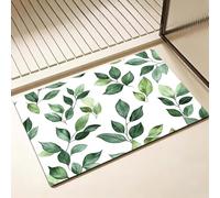 Tapis de Bain Diatomite Antidérapant 70 x 120 cm, Vert Diatomites Stone Bath Mat, Tapis de Douche Super Absorbant, Lavable, Séchage Rapide, pour Douche, Baignoire, Salle à Réception, Feuille D-8667