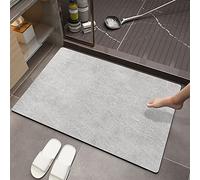 Tapis de bain Diatomite - Doux - Antidérapant - Caoutchouc souple - Absorbant rapidement - Séchage rapide - Aoki Ash-50 x 80 cm