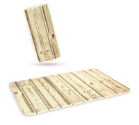 Tapis de Bain Diatomite en Terre de Diatomée - Séchage Rapide et Antidérapant - Enroulable - 60 x 39 cm - Couleur Bois
