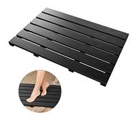Tapis de Bain en Bambou, antidérapant et résistant à l’Eau, pour Un Usage à l’intérieur ou à l’extérieur (Noir)