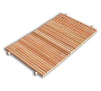 Tapis de bain en bois de mélèze, demi-rond, 45x75 cm, épaisseur 19 mm
