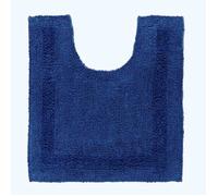 Tapis de bain en coton - HOMESCAPES - 50 x 55 cm - Bleu marine - Réversible - Doux et moelleux