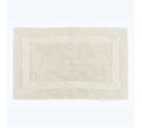 Tapis de bain en coton - HOMESCAPES - 50 x 80 cm - Réversible tufté/bou rème