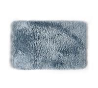 Tapis de bain en microfibre antidérapant rectangulaire bleu L.80 x l.50 cm Fino