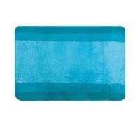 Tapis de bain en microfibre antidérapant rectangulaire turquoise L.90 x l.60 cm Balance