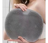 Tapis de Bain en Silicone avec ventouses, Gratte-Pieds et Tapis de Massage pour Le Dos sous la Douche, pour pédicure, Exfoliation des Peaux mortes et Bain de Pieds Relaxant, Gris