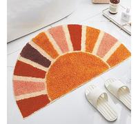 Tapis de bain épais, absorbant, antidérapant, moelleux, en microfibre lavable en machine, pour salle de bain, cuisine, porte, 40 x 60 cm, orange et rose